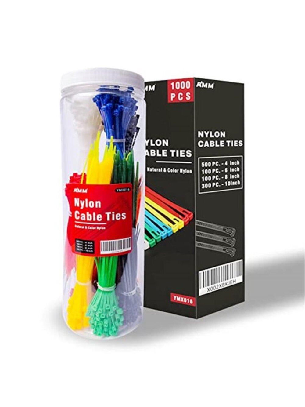 1000 Pack Colored Zip Ties Cable Management Wire Ties Assorted Nylon Cord Ties